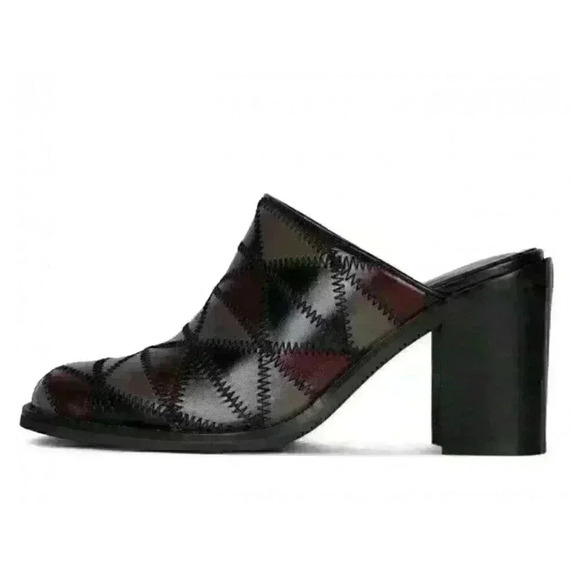 Jeffrey Campbell NEW In Box Size 8.5 Karma Mules Black Grey Multi - Picture 1 of 8